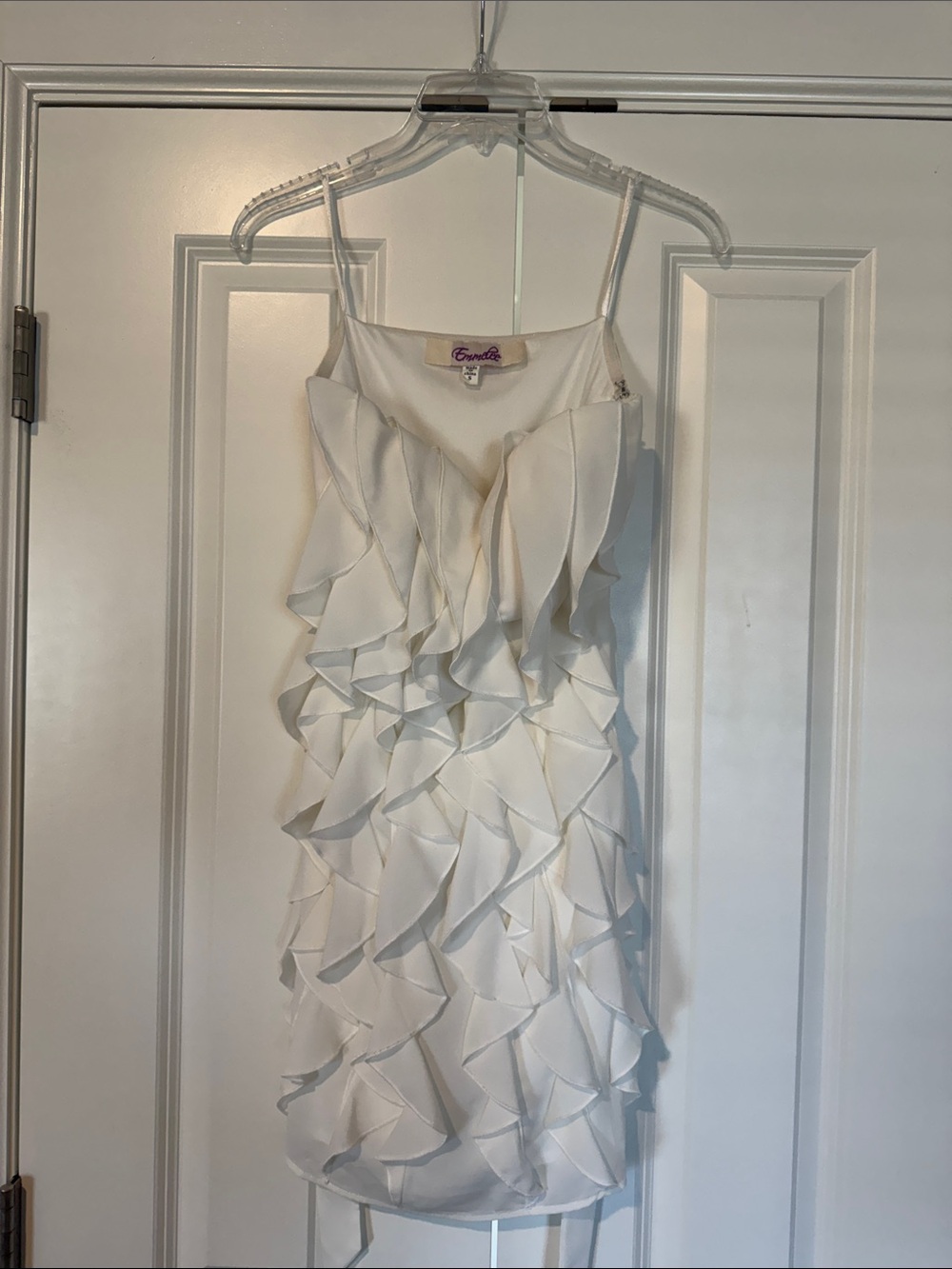 White Ruffle Tiered Slip Dress